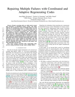 Repairing Multiple Failures with Coordinated and Adaptive Regenerating
  Codes