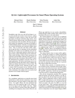 Quire: Lightweight Provenance for Smart Phone Operating Systems