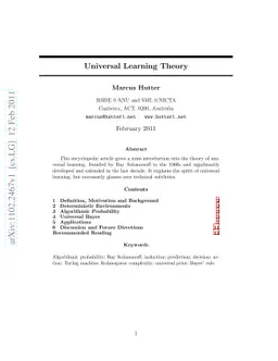 Universal Learning Theory