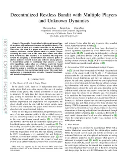 Decentralized Restless Bandit with Multiple Players and Unknown Dynamics