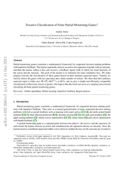 Toward a Classification of Finite Partial-Monitoring Games