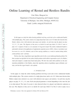 Online Learning of Rested and Restless Bandits