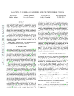 Searching in one billion vectors: re-rank with source coding