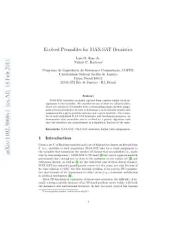 Evolved preambles for MAX-SAT heuristics