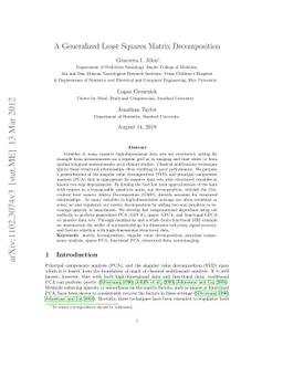 A Generalized Least Squares Matrix Decomposition