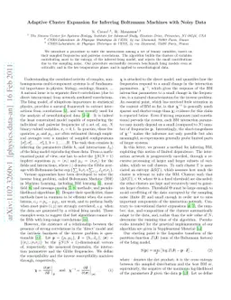 Adaptive Cluster Expansion for Inferring Boltzmann Machines with Noisy
  Data