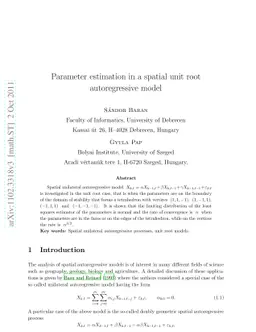 Parameter estimation in a spatial unit root autoregressive model