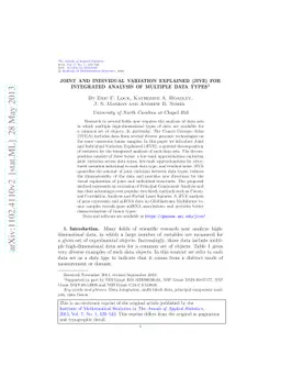 Joint and individual variation explained (JIVE) for integrated analysis
  of multiple data types