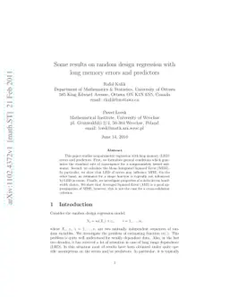 Some results on random design regression with long memory errors and
  predictors