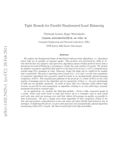 Tight Bounds for Parallel Randomized Load Balancing