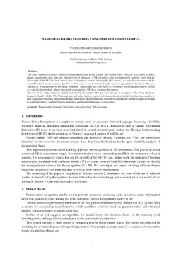 Named Entity Recognition Using Web Document Corpus