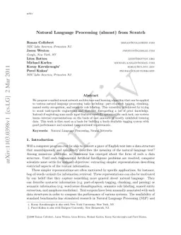 Natural Language Processing (almost) from Scratch