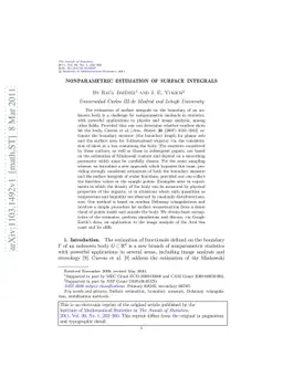 Nonparametric estimation of surface integrals