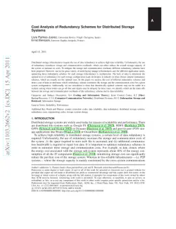 Cost Analysis of Redundancy Schemes for Distributed Storage Systems