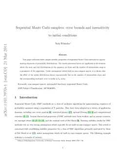 Sequential Monte Carlo samplers: error bounds and insensitivity to
  initial conditions