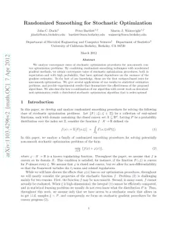 Randomized Smoothing for Stochastic Optimization