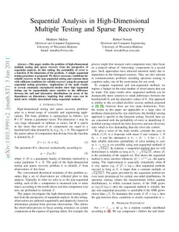 Sequential Analysis in High Dimensional Multiple Testing and Sparse
  Recovery