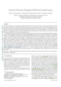 Automatic Performance Debugging of SPMD-style Parallel Programs