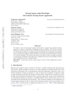 Group Lasso with Overlaps: the Latent Group Lasso approach