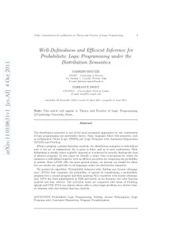 Well-Definedness and Efficient Inference for Probabilistic Logic
  Programming under the Distribution Semantics