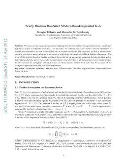 Nearly Minimax One-Sided Mixture-Based Sequential Tests