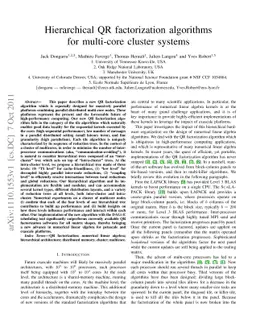 Hierarchical QR factorization algorithms for multi-core cluster systems