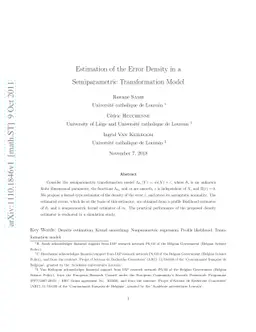 Estimation of the Error Density in a Semiparametric Transformation Model