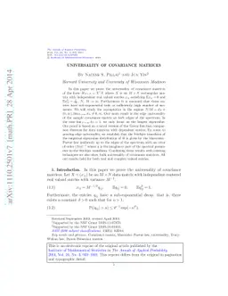 Universality of covariance matrices