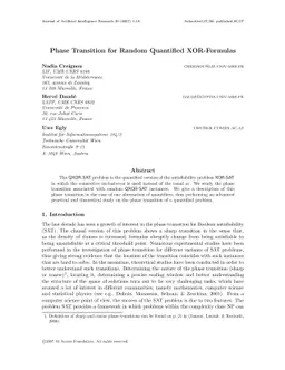 Phase Transition for Random Quantified XOR-Formulas