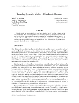 Learning Symbolic Models of Stochastic Domains