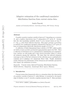 Estimation of conditional cumulative distribution function from current
  status data