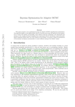 Bayesian Optimization for Adaptive MCMC