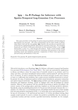 lgcp An R Package for Inference with Spatio-Temporal Log-Gaussian Cox
  Processes