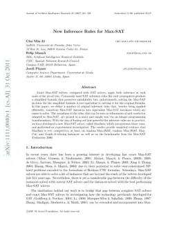 New Inference Rules for Max-SAT