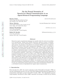 On the Formal Semantics of Speech-Act Based Communication in an
  Agent-Oriented Programming Language