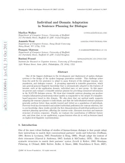 Individual and Domain Adaptation in Sentence Planning for Dialogue