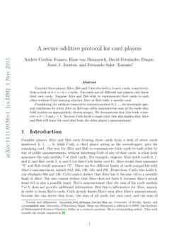 A secure additive protocol for card players