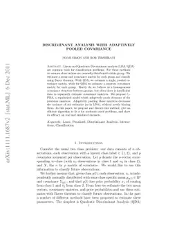 Discriminant Analysis with Adaptively Pooled Covariance