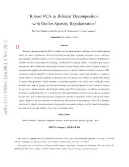 Robust PCA as Bilinear Decomposition with Outlier-Sparsity
  Regularization