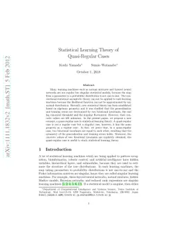 Statistical Learning Theory of Quasi-Regular Cases