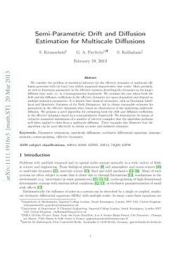 Semi-Parametric Drift and Diffusion Estimation for Multiscale Diffusions