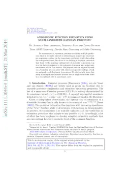 Anisotropic function estimation using multi-bandwidth Gaussian processes