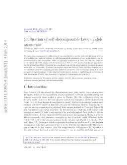 Calibration of self-decomposable Lévy models