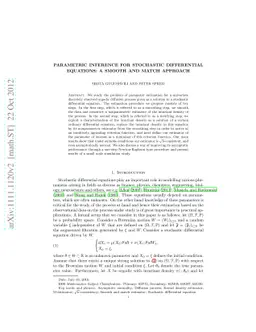 Parametric inference for stochastic differential equations: a smooth and
  match approach