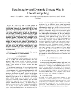 Data Integrity and Dynamic Storage Way in Cloud Computing