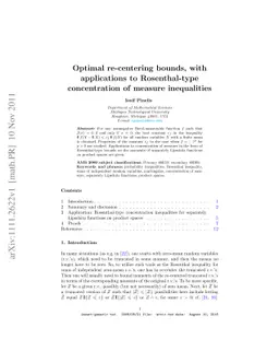 Optimal re-centering bounds, with applications to Rosenthal-type
  concentration of measure inequalities
