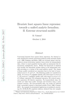 Bivariate least squares linear regression: towards a unified analytic
  formalism. II. Extreme structural models