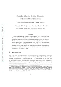 Spatially Adaptive Density Estimation by Localised Haar Projections