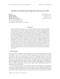 SATzilla: Portfolio-based Algorithm Selection for SAT