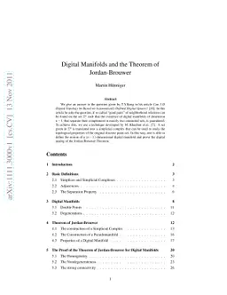 Digital Manifolds and the Theorem of Jordan-Brouwer